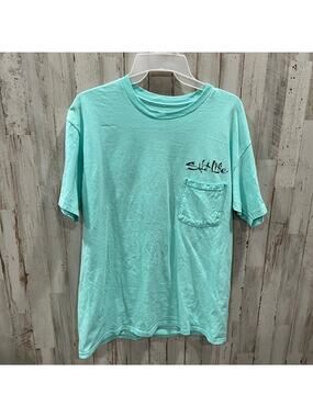 Salt Life Men's Standard Short Sleeve Pocket Crew Neck Tee Blue Medium